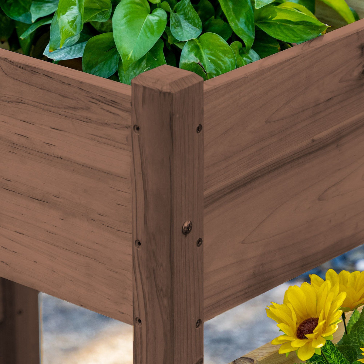 73-Inch 3-Tier Elevated Garden Bed, Coffee – product view 9 of 11