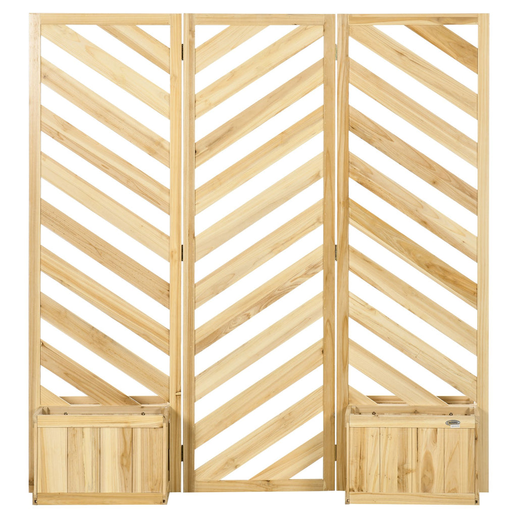 Wood Privacy Screen with 4 Planters and 3 Trellises – product view 11 of 11